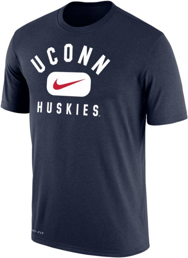 Nike Men's UConn Huskies Blue Dri-FIT Cotton Swoosh in Pill T-Shirt product image