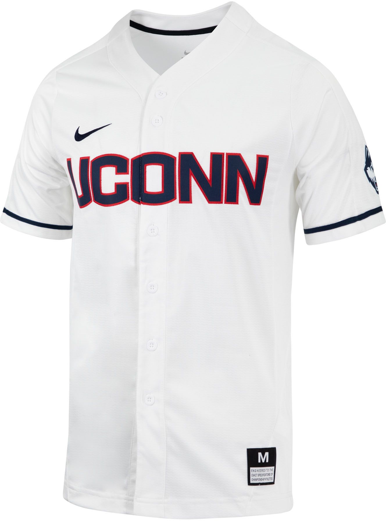 Nike Men's UConn Huskies White Full Button Replica Baseball Jersey product image