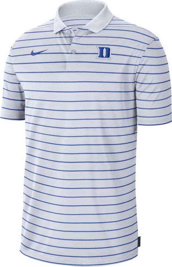 Nike Men's Duke Blue Devils White Football Sideline Victory Dri-FIT Polo product image