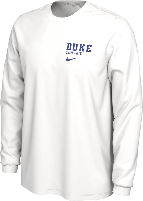 Nike Men's Duke Blue Devils White Basketball Arena Long Sleeve T-Shirt product image