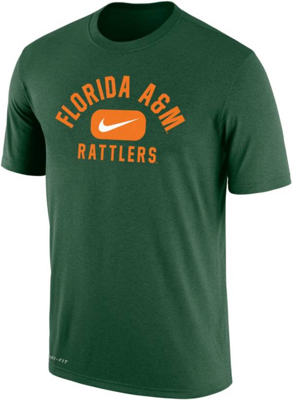 Nike Men's Florida A&M Rattlers Green Dri-FIT Cotton Swoosh in Pill T-Shirt product image