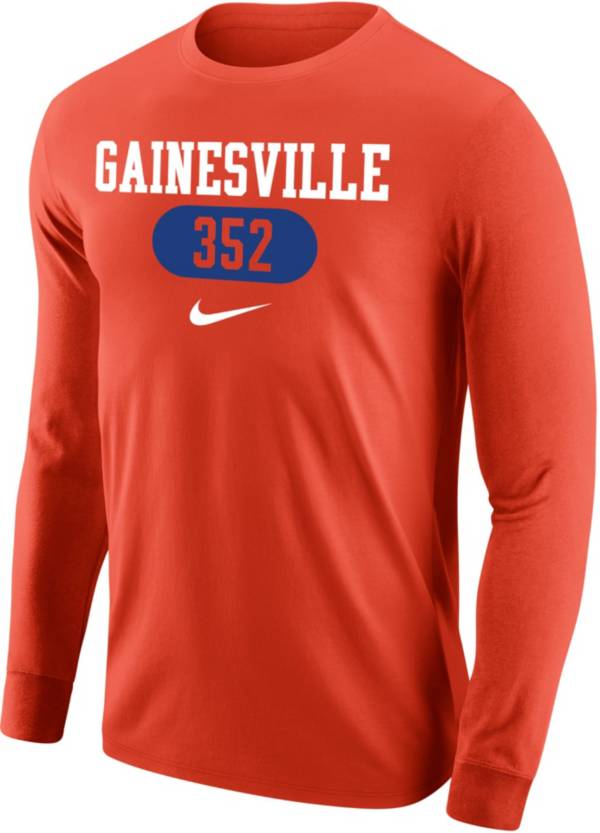 Nike Men's Florida Gators Orange Gainesville 352 Area Code Long Sleeve ...