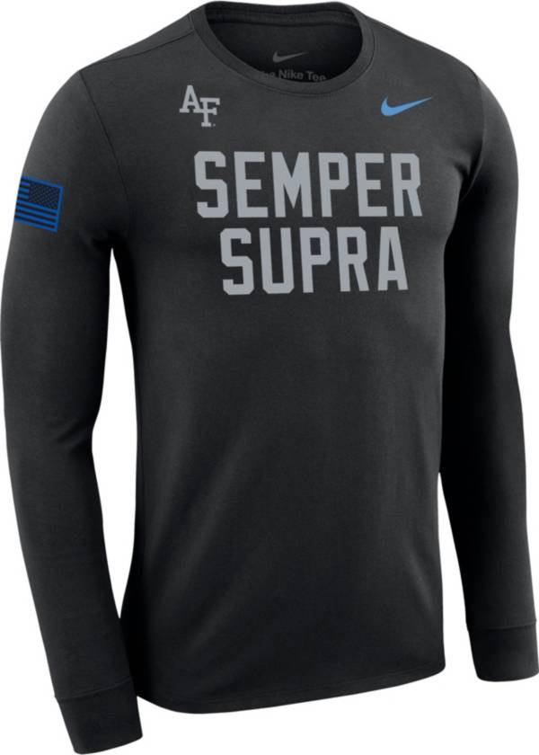 Nike Men's Air Force Falcons Black Football Rivalry U.S. Space Force Semper Supra Dri-FIT Long Sleeve T-Shirt product image