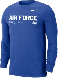 Nike Dri Fit Mens Team T Shirt Air Force Football Large Short Sleeve Blue