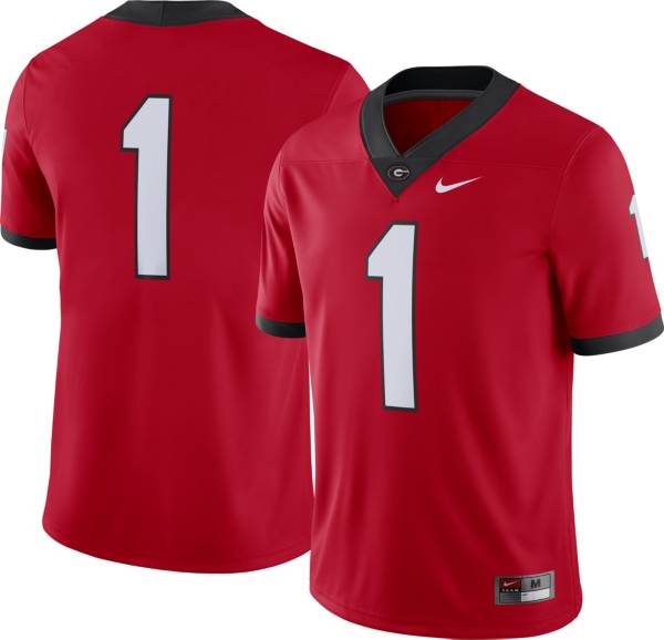 Nike Men's Georgia Bulldogs #1 Red Dri-Fit Game Football Jersey, Small