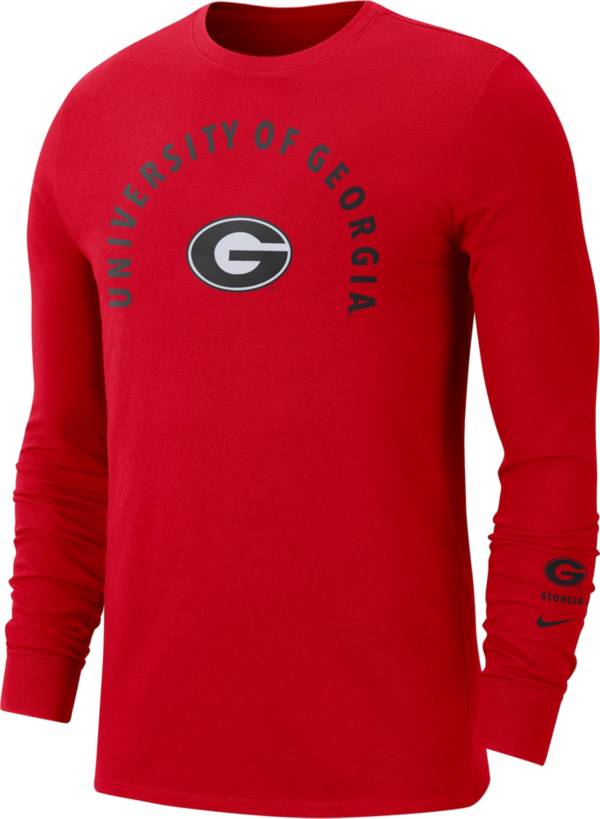 Nike Men's Georgia Bulldogs Red Core Cotton Seasonal Long Sleeve T-Shirt product image