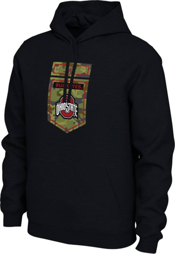 Nike Men's Ohio State Buckeyes Black/Camo Veterans Day Pullover Hoodie product image