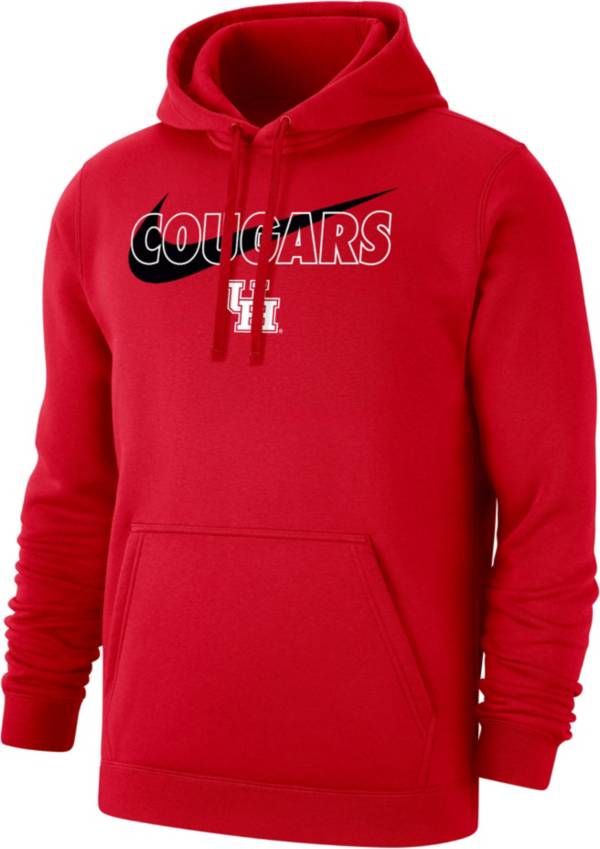 Nike Men's Houston Cougars Red Club Fleece Wordmark Pullover Hoodie product image