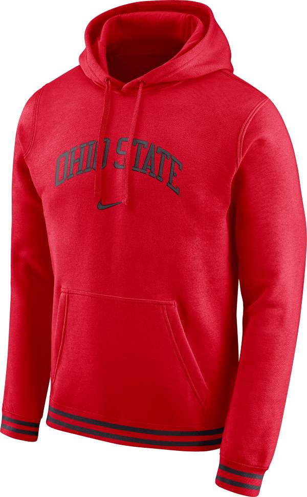 Nike Men's Ohio State Buckeyes Scarlet Retro Fleece Pullover Hoodie product image