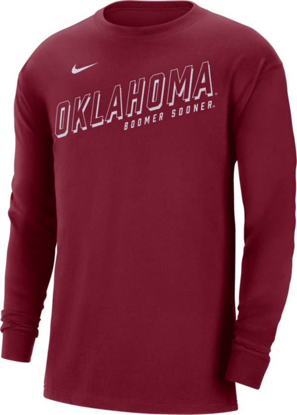 Nike Men's Oklahoma Sooners Crimson Max90 Boomer Sooner Long Sleeve T ...