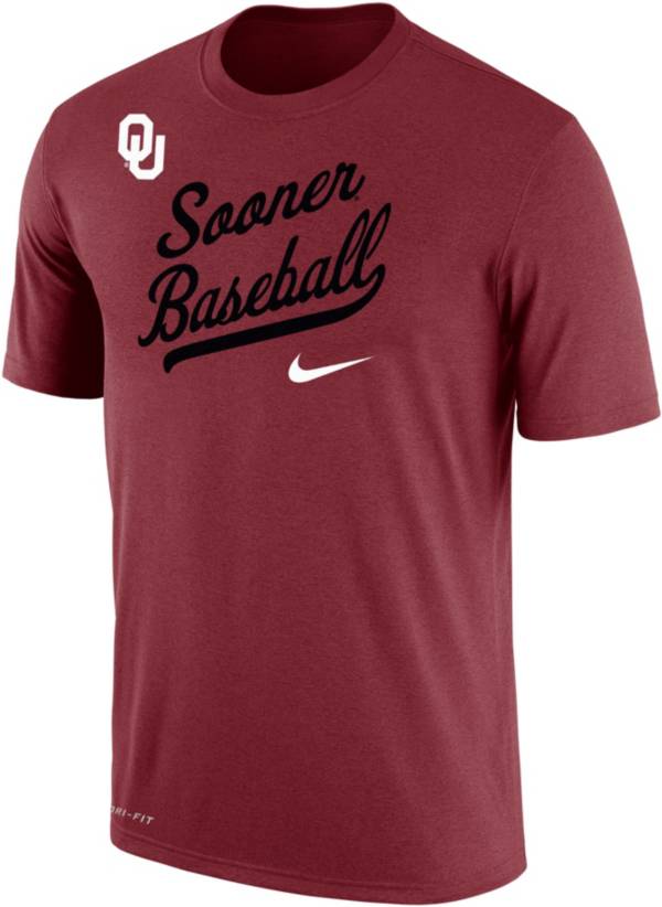 Nike Men's Oklahoma Sooners Crimson Dri-FIT Cotton Baseball T-Shirt ...