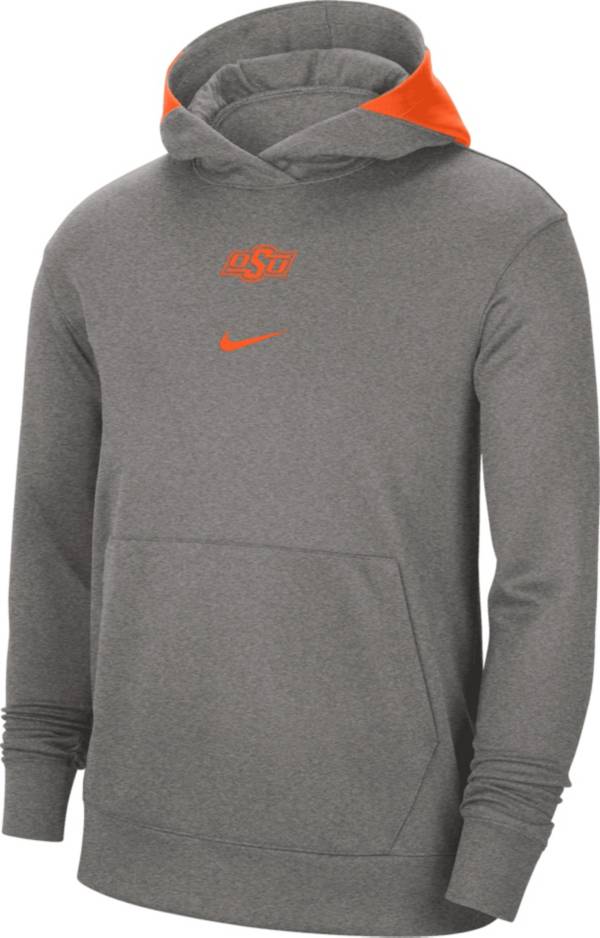 Nike Men's Oklahoma State Cowboys Grey Spotlight Basketball Pullover Hoodie product image