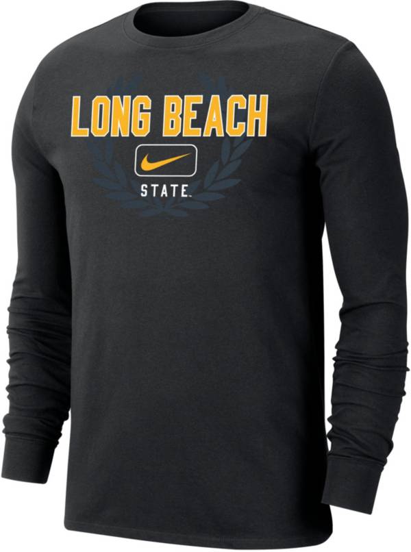 Nike Men's Long Beach State 49ers Black Dri-Fit Cotton Name Drop Long Sleeve T-Shirt, Medium