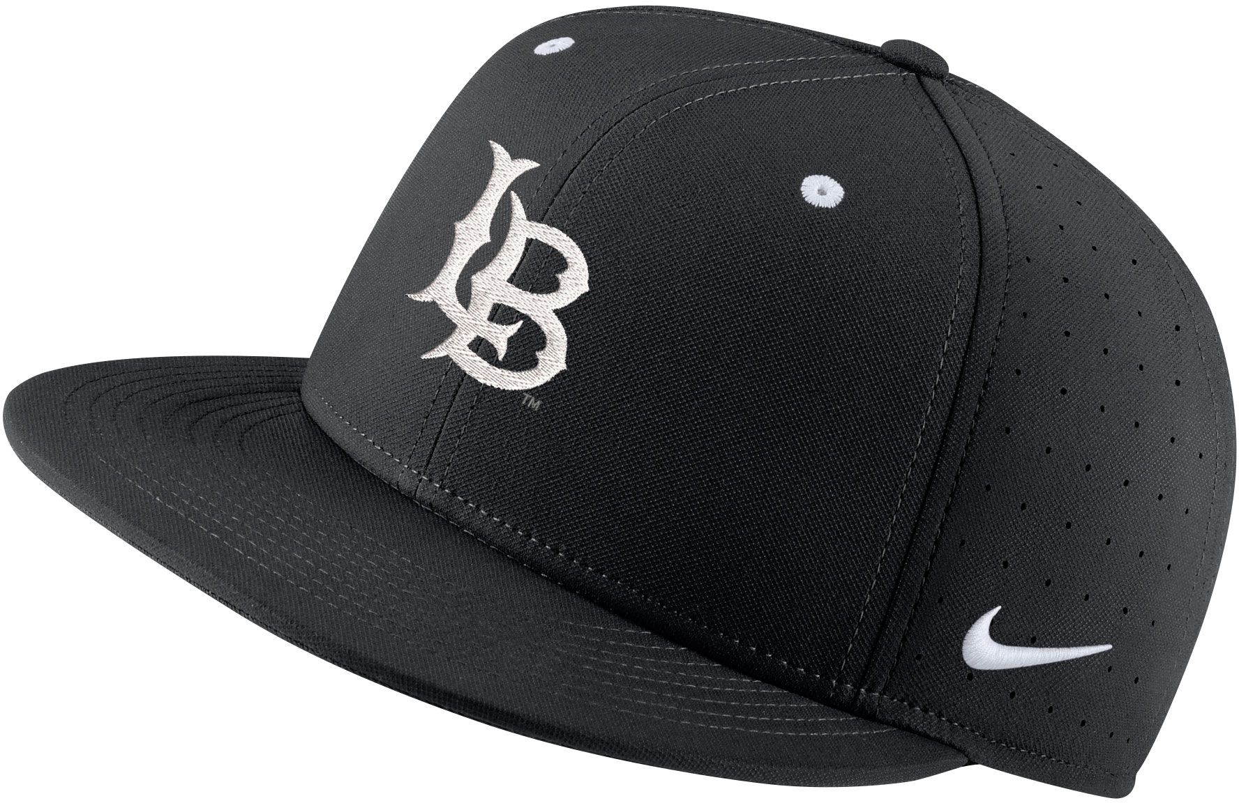 Dick's Sporting Goods Nike Men's Long Beach State Dirtbags Black Aero True  Baseball Fitted Hat