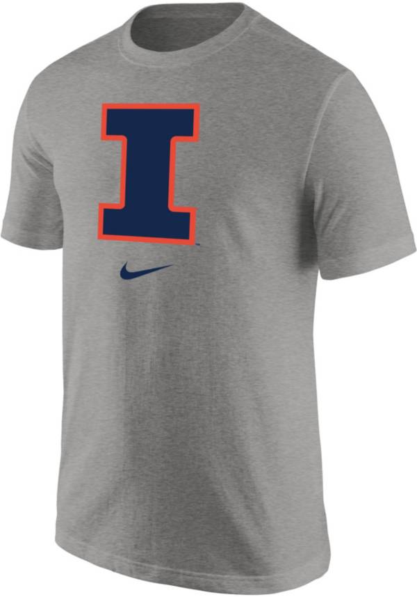 Nike Men's Illinois Fighting Illini Grey Core Cotton T-Shirt product image