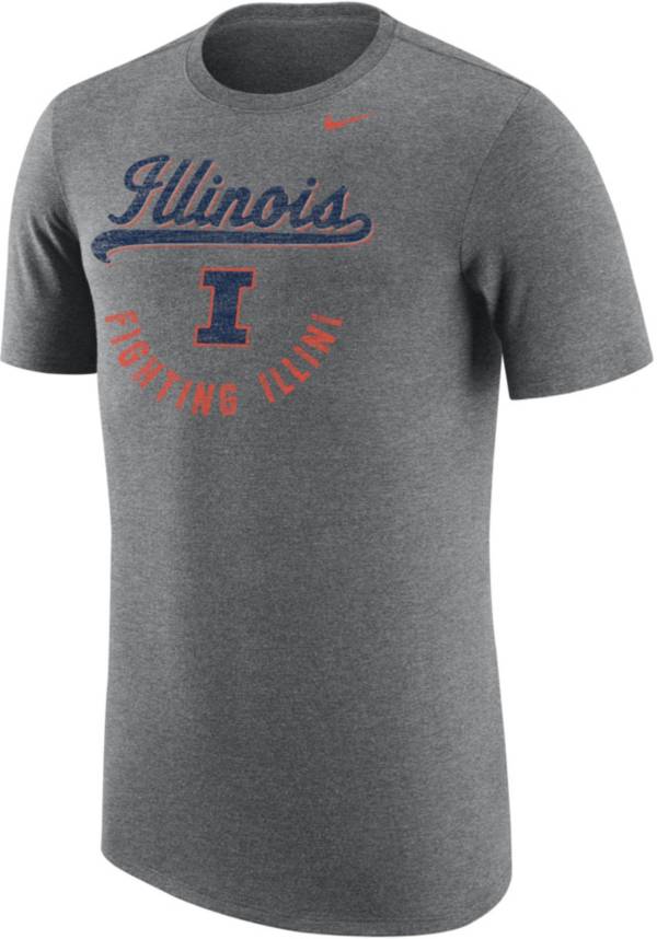 Nike Men's Illinois Fighting Illini Grey Tri-Blend T-Shirt | Dick's ...
