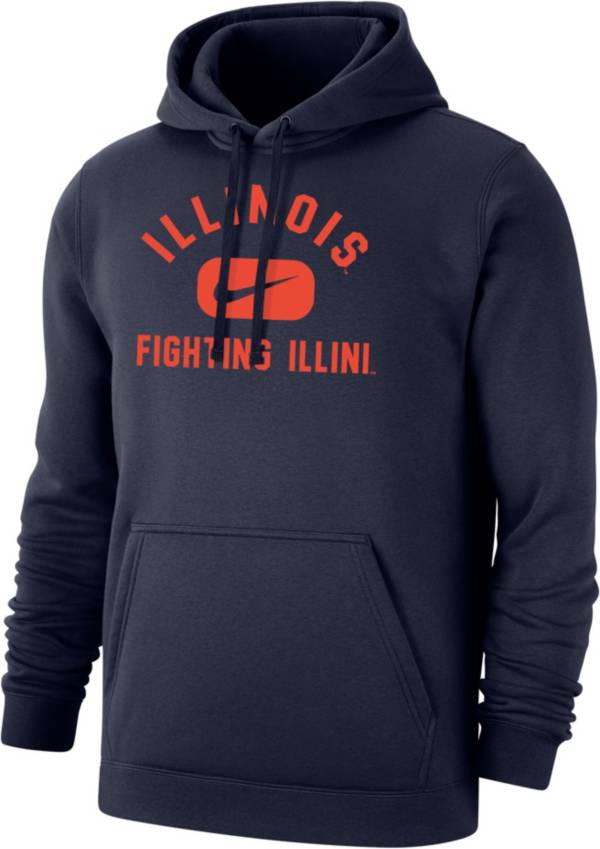 Nike Men s Illinois Fighting Illini Blue Club Fleece Wordmark