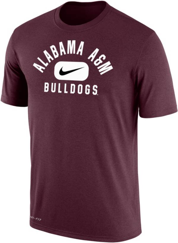Nike Men's Alabama A&M Bulldogs Maroon DriFIT Cotton Swoosh in Pill T