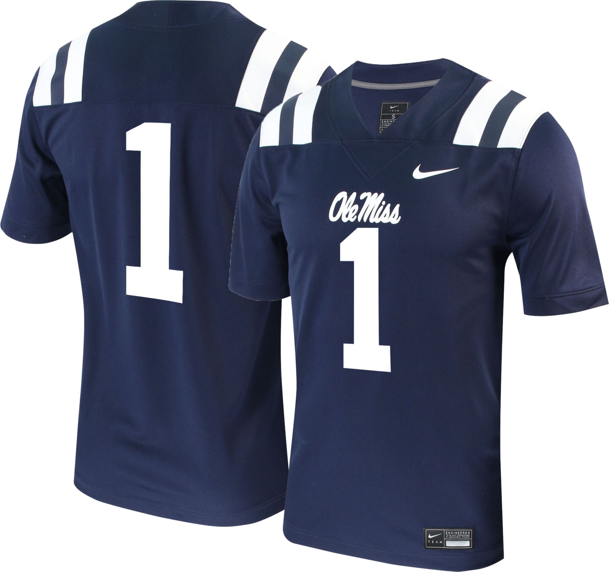 Nike Men's Ole Miss Rebels #1 Blue Untouchable Game Football Jersey product image