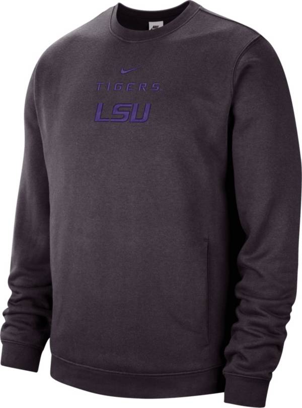 Nike Men's LSU Tigers Grey Club Fleece Crew Neck Sweatshirt product image
