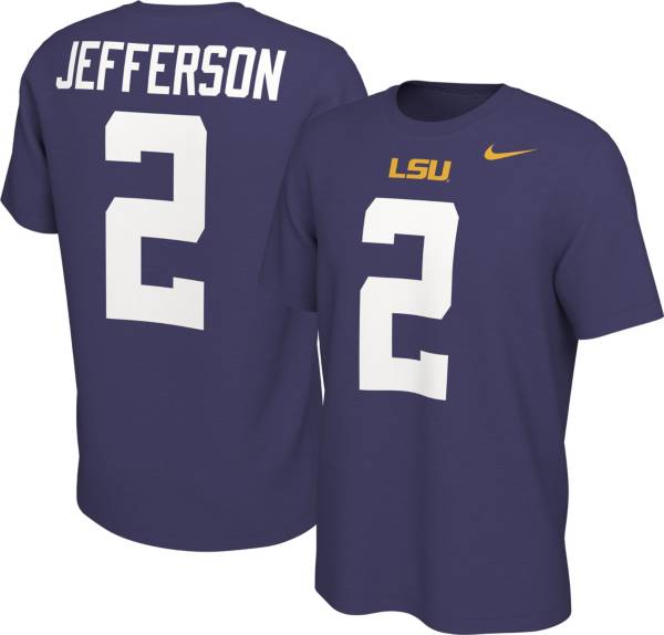 Nike Men's LSU Tigers Justin Jefferson #2 Purple Football Jersey T-Shirt