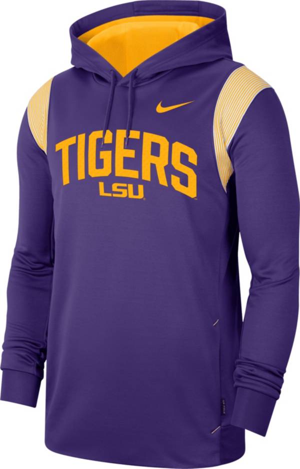 Nike Men s LSU Tigers Purple Therma FIT Football Sideline Hoodie