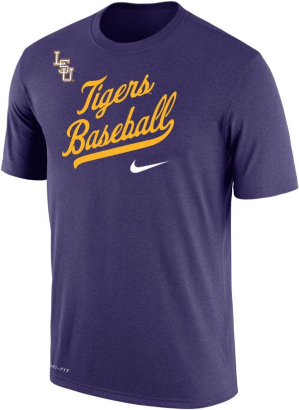 Nike Men's LSU Tigers Purple Dri-FIT Cotton Baseball T-Shirt product image