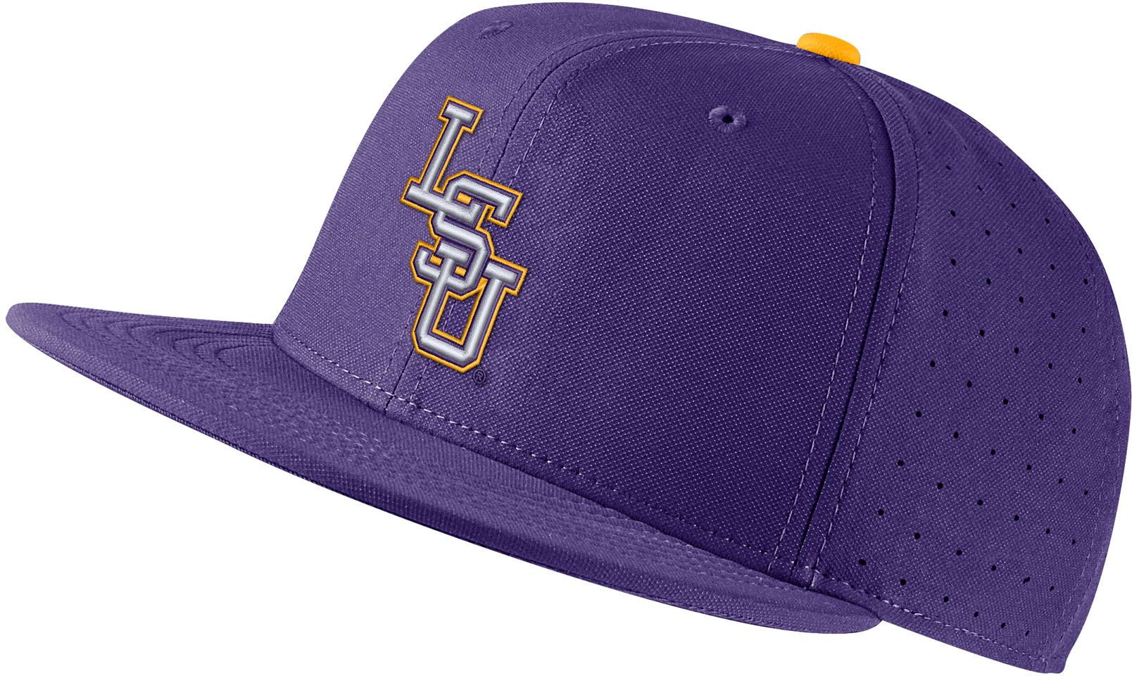 Nike Men's LSU Tigers Purple Aero True Baseball Fitted Hat