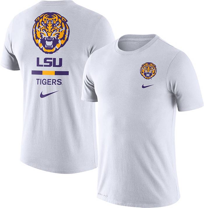 Men's Nike #9 White LSU Tigers Performance Jersey T-Shirt