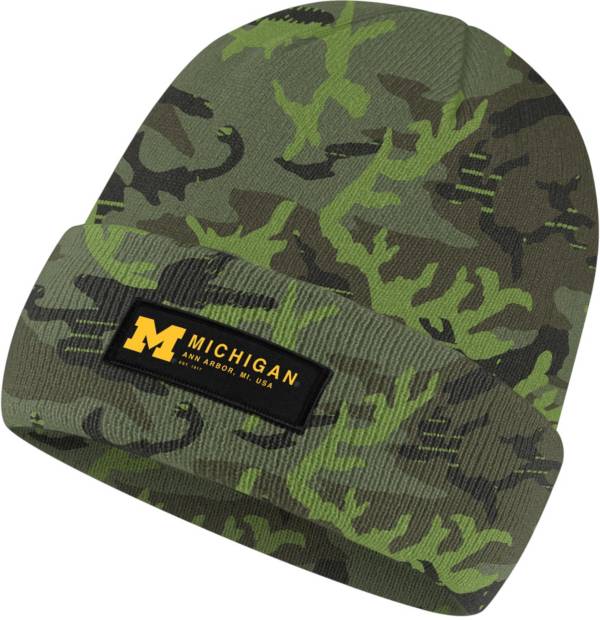 Jordan Men's Michigan Wolverines Camo Military Appreciation Cuffed Knit Beanie product image
