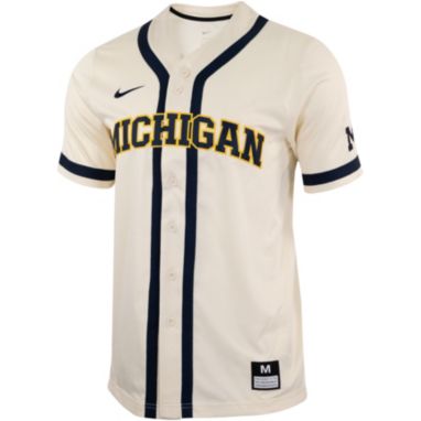 sorry, Nike Men's Michigan Wolverines Cream Full Button Replica Baseball Jersey is currently out of stock