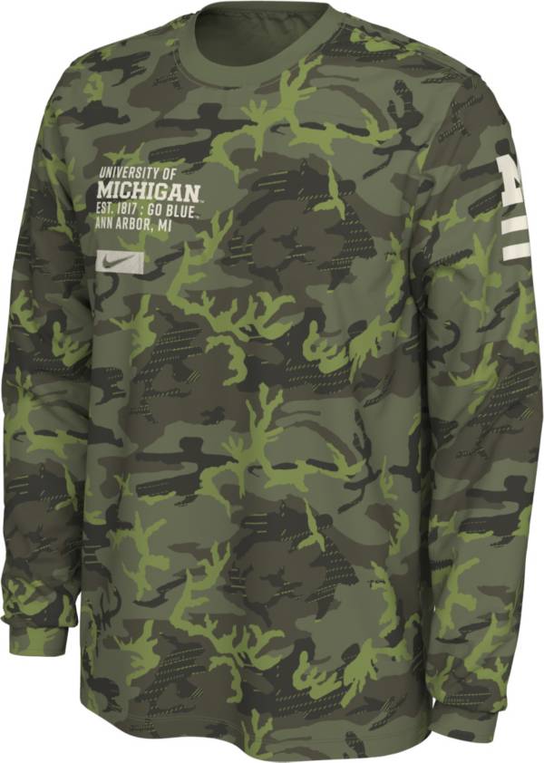 Nike Men's Michigan Wolverines Camo Military Appreciation Long Sleeve T ...