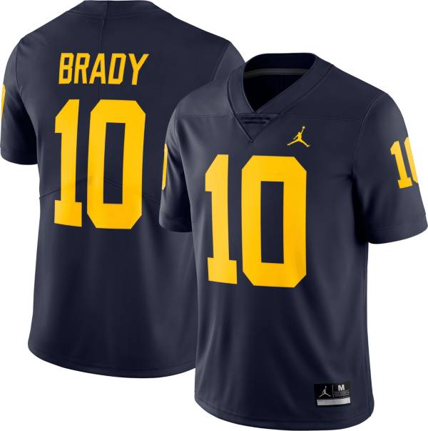 Jordan Men's Michigan Wolverines Tom Brady #10 Blue Dri-FIT Limited  Football Jersey