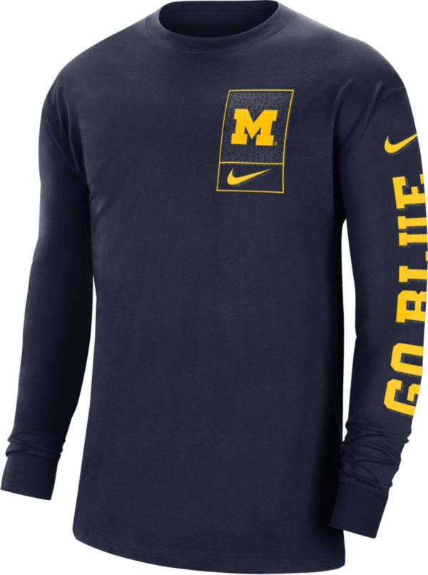 Nike Men's Michigan Wolverines Blue Max90 Long Sleeve T-Shirt product image