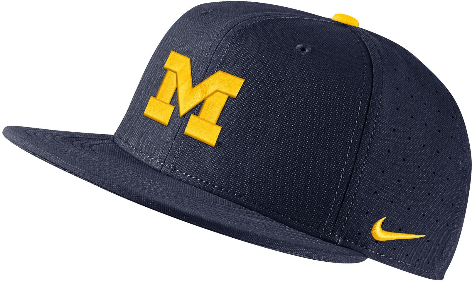 Nike Michigan Wolverines Aero True Fitted Baseball Hat - Navy