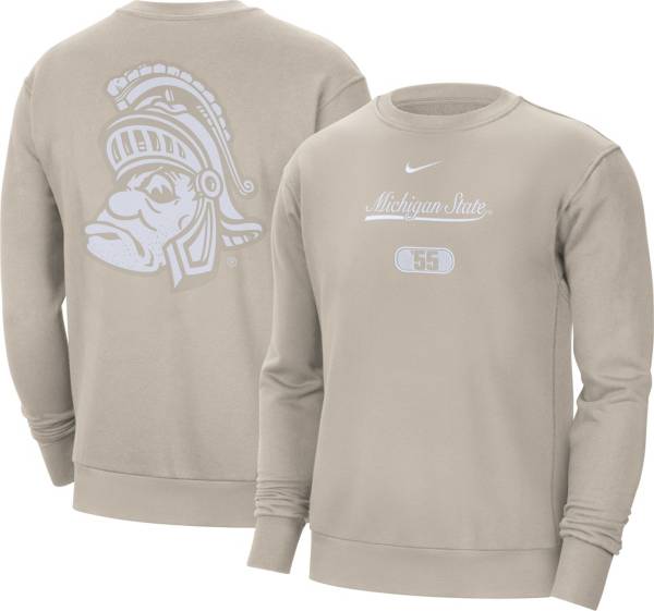 Nike Men's Michigan State Spartans Cream Sportswear Fleece Crew Neck Sweatshirt product image