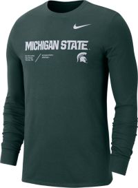 Nike Men's Michigan State Spartans Green Dri-FIT Cotton Long Sleeve T ...