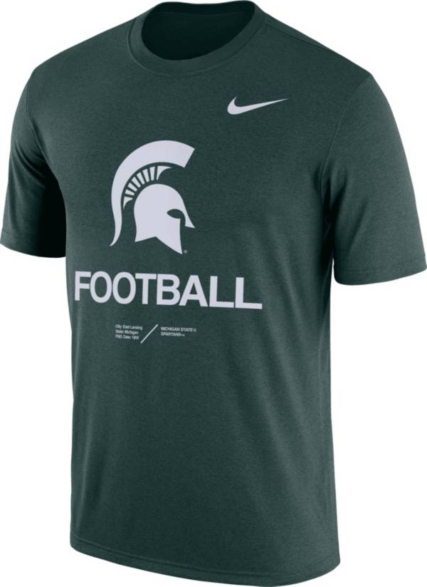 Nike Men's Michigan State Spartans Green Dri-FIT Football Legend T-Shirt product image