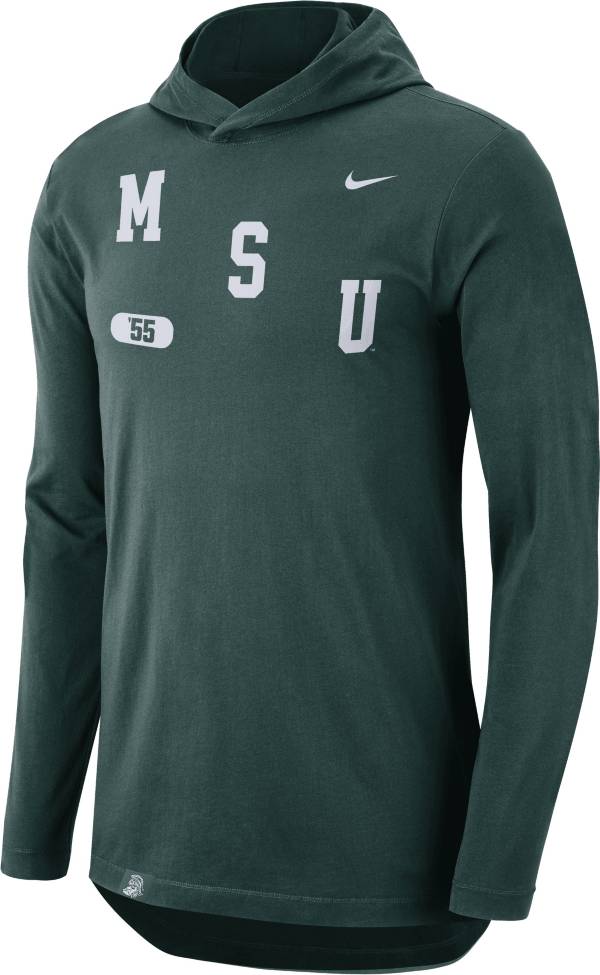 Nike Men's Michigan State Spartans Green Dri-FIT Long Sleeve Hoodie T-Shirt product image