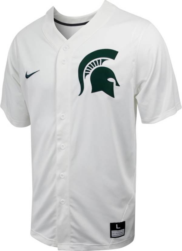 Nike Men's Michigan State Spartans White Full Button Replica Baseball Jersey product image