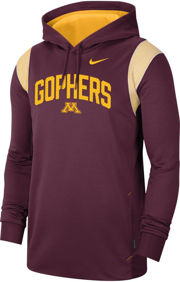 Nike Men's Minnesota Golden Gophers Maroon Therma-FIT Football Sideline Performance Pullover Hoodie product image