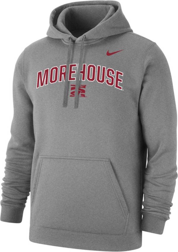 Nike Men's Morehouse College Maroon Tigers Grey Club Fleece Wordmark Pullover Hoodie product image