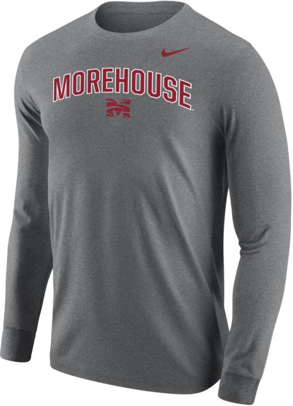 Nike Men's Morehouse College Maroon Tigers Grey Core Cotton Long Sleeve ...