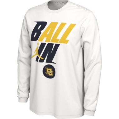 sorry, Jordan Men's Marquette Golden Eagles White 2022 Basketball BALL IN Bench Long Sleeve T-Shirt is currently out of stock