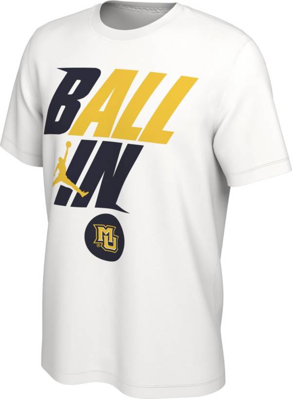 ナイキ Nike メンズ バスケットボール Tシャツ トップス Jordan Marquette Golden Eagles White 22 Basketball Ball In Bench T Shirt Hakoposu セットアップ Padelnostro It