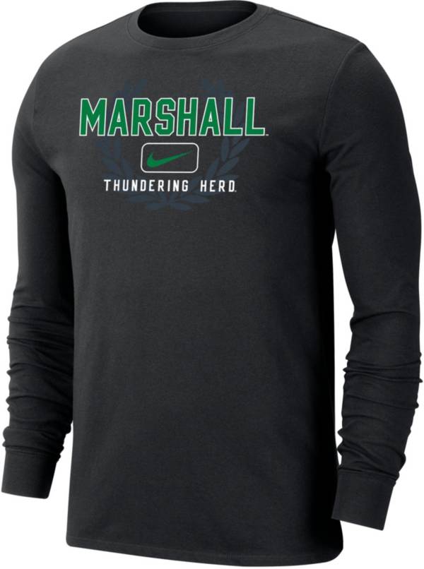 Nike Men's Marshall Thundering Herd Black Dri-FIT Cotton Name Drop Long Sleeve T-Shirt product image
