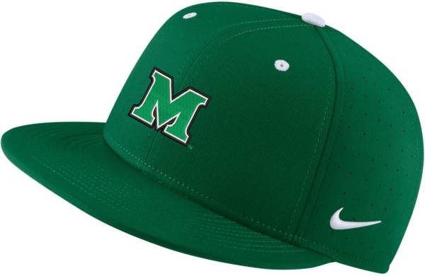 Nike Men's Marshall Thundering Herd Green Aero True Baseball Fitted Hat product image