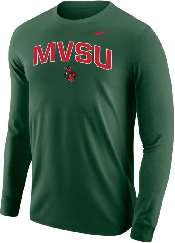Nike Men's Mississippi Valley State Delta Devils Forest Green Core Cotton Long Sleeve T-Shirt product image