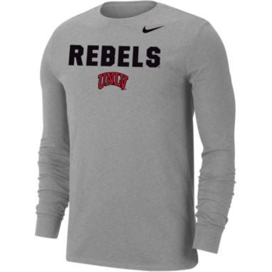 sorry, Nike Men's UNLV Rebels Grey Dri-FIT Cotton Long Sleeve T-Shirt is currently out of stock