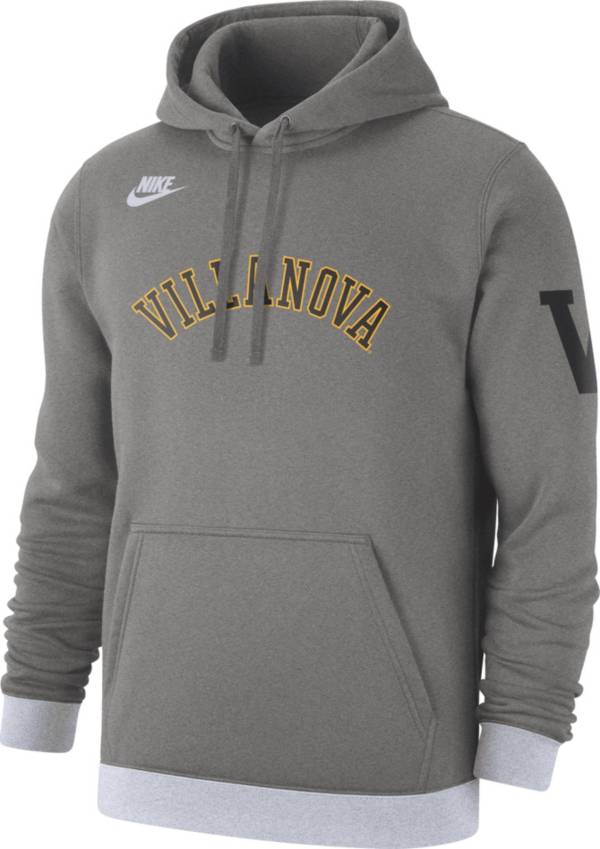 Nike Men's Villanova Wildcats Grey Retro Fleece Pullover Hoodie 